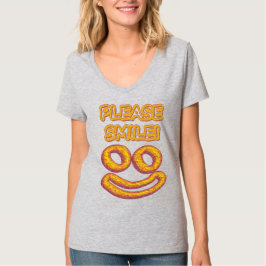 Camiseta "Por favor, sorria!" Design bonito. Comprar Agora