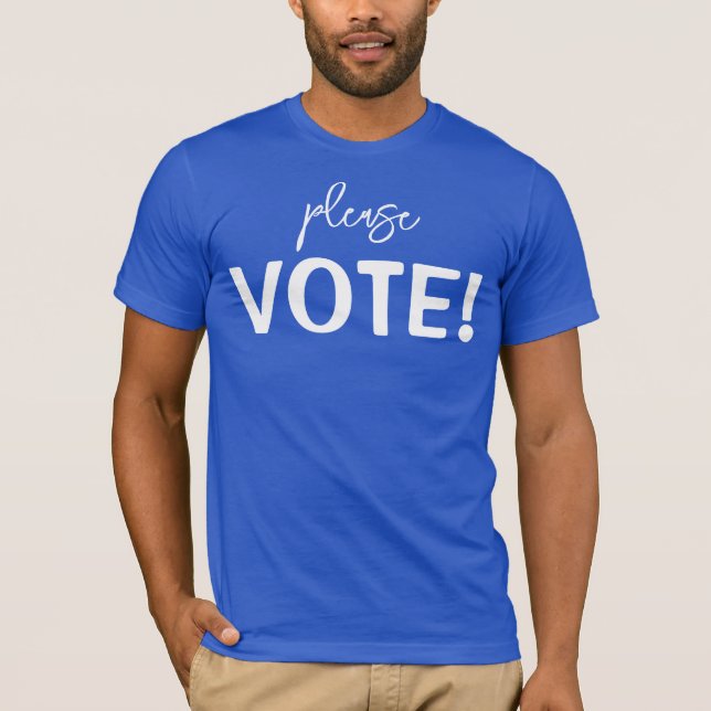 Camiseta Por favor, VOTEM! T-Shirt masculina (Frente)