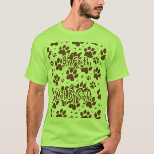 Camiseta Por Fé Não Por Visão Desenho Cristão de Pata de Ca