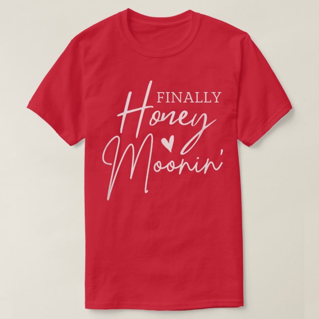 Camiseta Por Fim, Férias De Casamento De Honeymoonin Para L (Frente do Design)