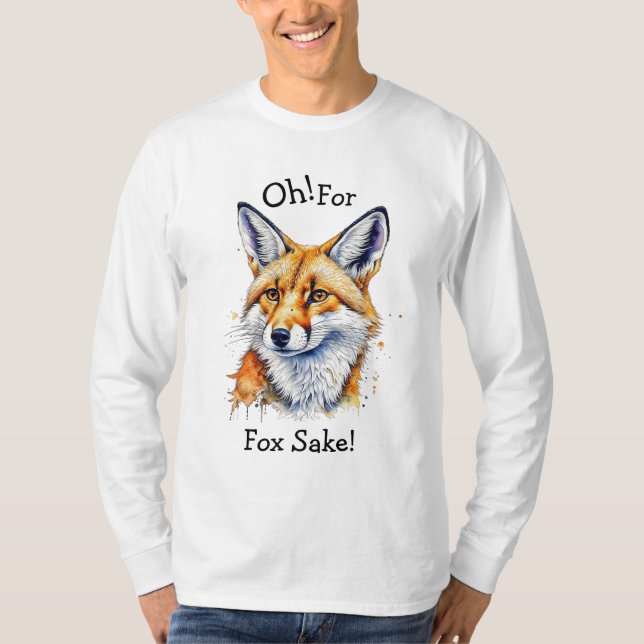 Camiseta Por Fox Sake! Funny Watercolor (Frente)
