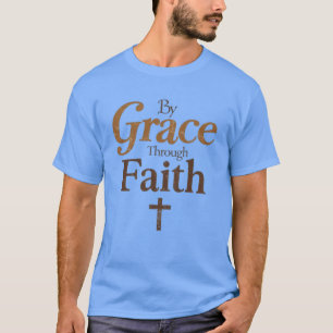 Camiseta Por Grace Through Faith - Christian Cross Vintage