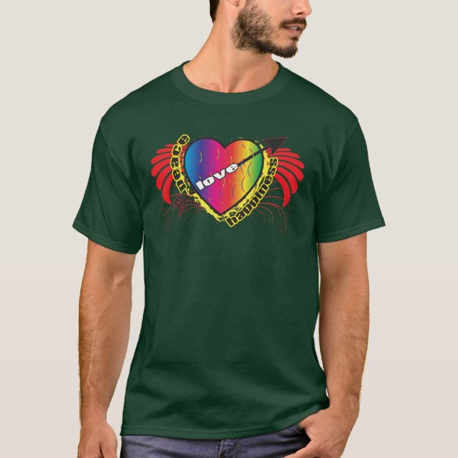 Camiseta Por Paz Amor e Felicidade (Frente)