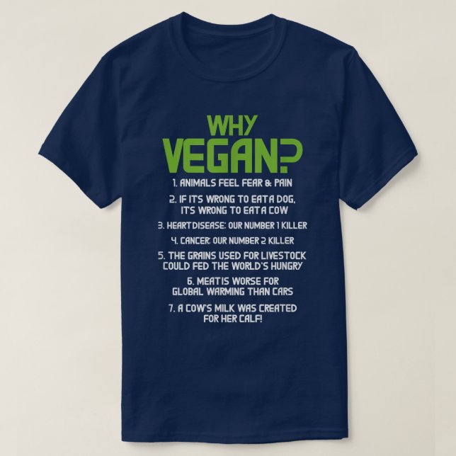 Camiseta Por que Dieta Baseada em Planta Vegan Vegetariana (Frente do Design)