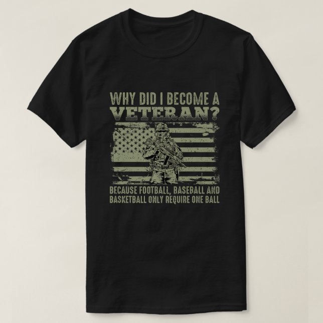 Camiseta Por que eu me tornei um Patriótico Veterano de Ban (Frente do Design)