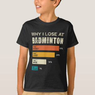 Camiseta Por que eu perco no Badminton A quadra de raquete