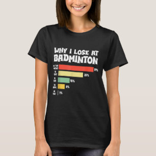 Camiseta Por que eu perco no Badminton Desculpas engraçadas