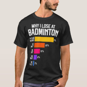 Camiseta Por Que Eu Perder Em Badminton Engraçada Com A Dam