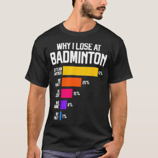 Camiseta Por que eu Perder em Badminton Engraçado desculpa 