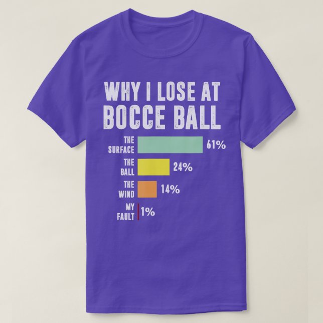 Camiseta Por Que Eu Perder No Bocce Ball Bocny Bocny Player (Frente do Design)