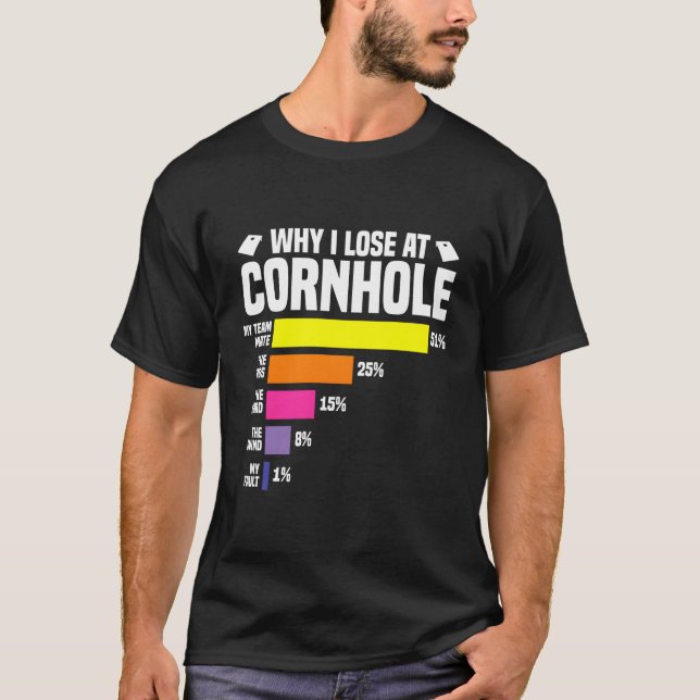 Camiseta Por Que Eu Perder No Cornhole (Frente)