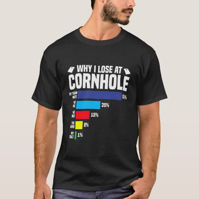 Camiseta Por Que Eu Perder No Cornhole (Frente)