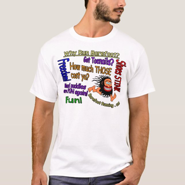 Camiseta Por que funcionamento descalço? (Frente)