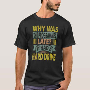 Camiseta Por Que O Programador Atrasou As Piadas De Pai