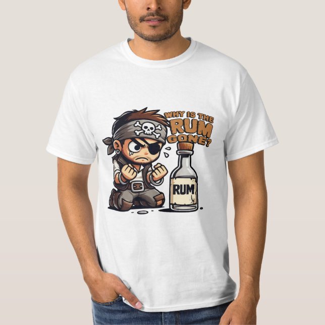 Camiseta Por que o rum sumiu? (Frente)