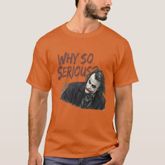 Camiseta Por Que Tão Sério Design do Coringa Palhaço Sombri