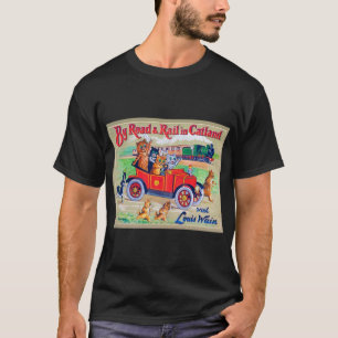 Camiseta Por Road & Rail em Catland, Louis Wain