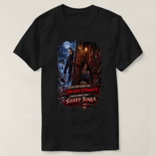 Camiseta Por trás da porta número um estranho mascarado
