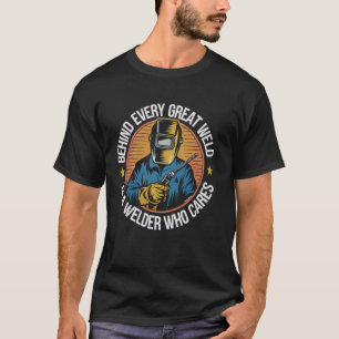 Camiseta Por trás de toda grande solda há um soldador engra