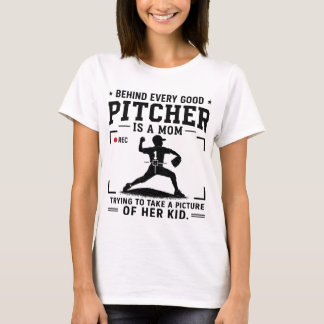 Camiseta Por trás de todo bom arremessador está uma mãe