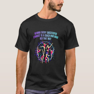 Camiseta Por trás de todo ginasta bem-sucedido humor engraç