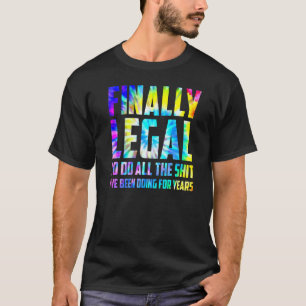 Camiseta Por Último, aniversário de 21 anos Legal 2001 Para