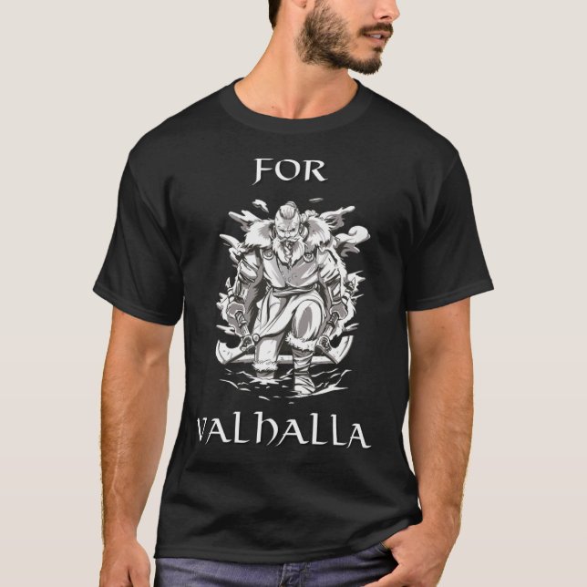 Camiseta Por Valhalla Sayings Mythology Odin NordMEN Viking (Frente)