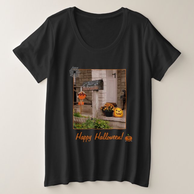 Camiseta 'Porch do Halloween' Senhoras e de tamanh (Frente do Design)