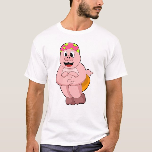 Camiseta Porco a saltar para a água (Frente)