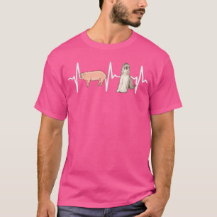 Camiseta Porco Afegão Hound Heartbeat Dog Lover