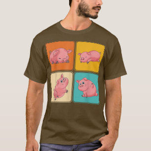 Camiseta Porco-Amante de os animais de pinheiro-Fazenda
