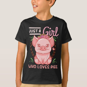 Camiseta Porco Apenas Uma Menina Que Ama Suínos