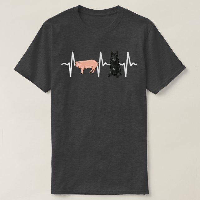 Camiseta Porco Belga Sheepdog Heartbeat Lover (Frente do Design)