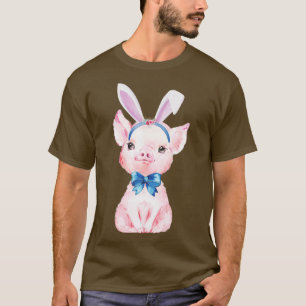 Camiseta Porco Bonito Com Bola De Cabelo Engraçado Presente