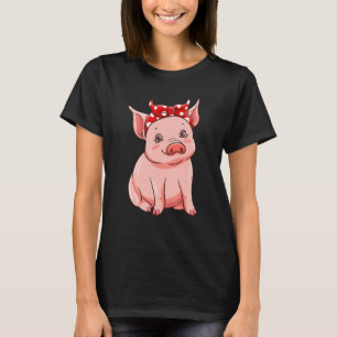 Camiseta Porco Bonito Com Garota Bandana Piggy