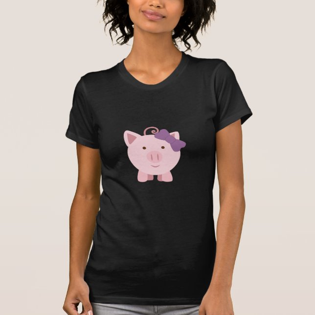 Camiseta Porco bonito da menina (Frente)