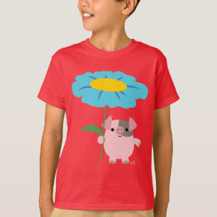 Camiseta Porco bonito dos desenhos animados com o t-shirt