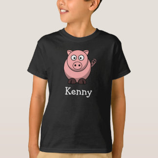 Camiseta Porco bonito dos desenhos animados personalizado