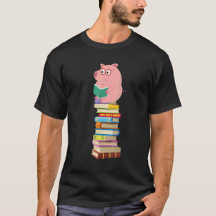 Camiseta Porco bonito lendo livro das alças masculinas