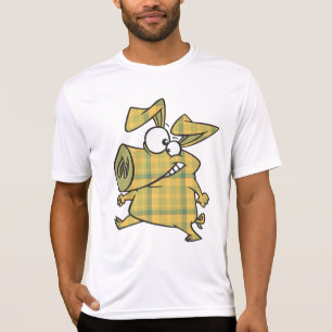 Camiseta Porco Cartoon Plaid Engraçado Xadrez Animal De Faz