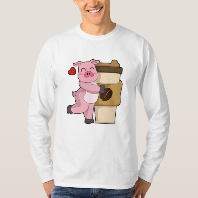 Camiseta Porco com café (Frente)