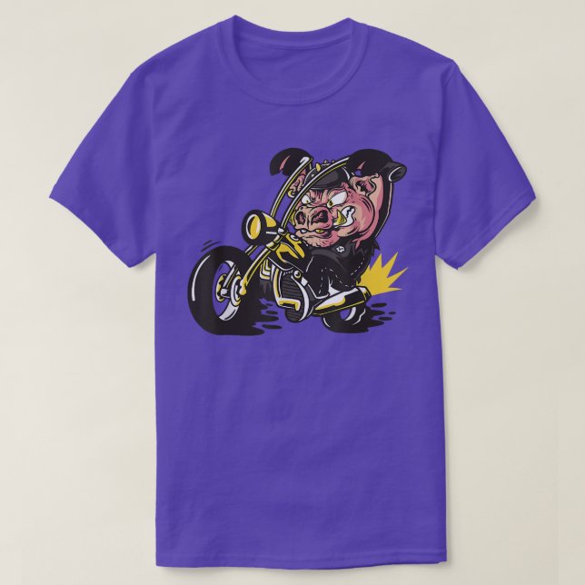Camiseta Porco com cobrir de espinha como foguete no motor  (Frente do Design)