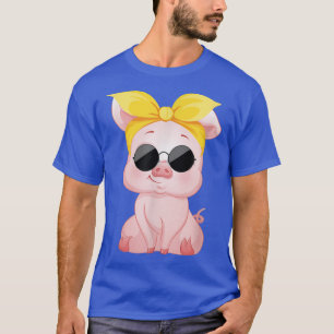 Camiseta Porco Com Fusca Amarela Engraçada Flor Cuz Pig Lov