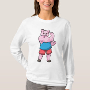 Camiseta Porco como Criador de Pormenores com braço superi