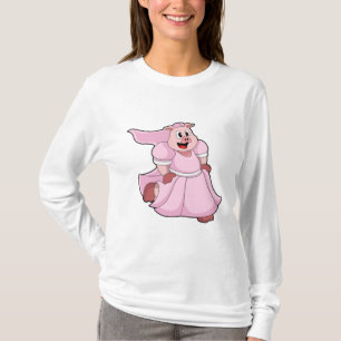 Camiseta Porco como Noiva com vestido de noiva
