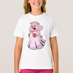 Camiseta Porco como noiva com vestido de noiva.PNG