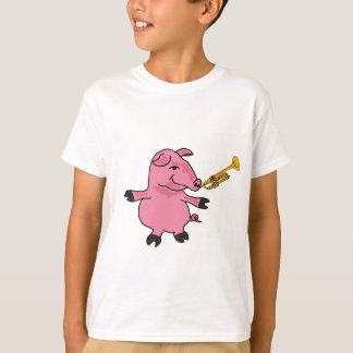 Camiseta Porco da dança com um t-shirt da trombeta