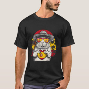 Camiseta Porco da Guiné da Espanha Pôr do Sol Español Raíze