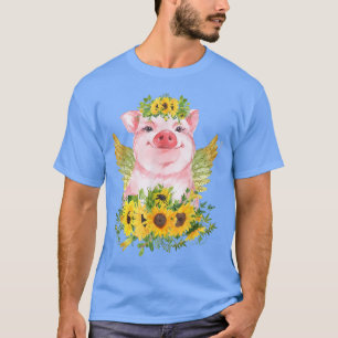 Camiseta Porco de girassol com Primavera de Asas Estética F