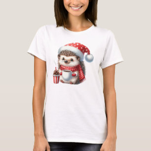 Camiseta Porco de Natal com chocolate quente